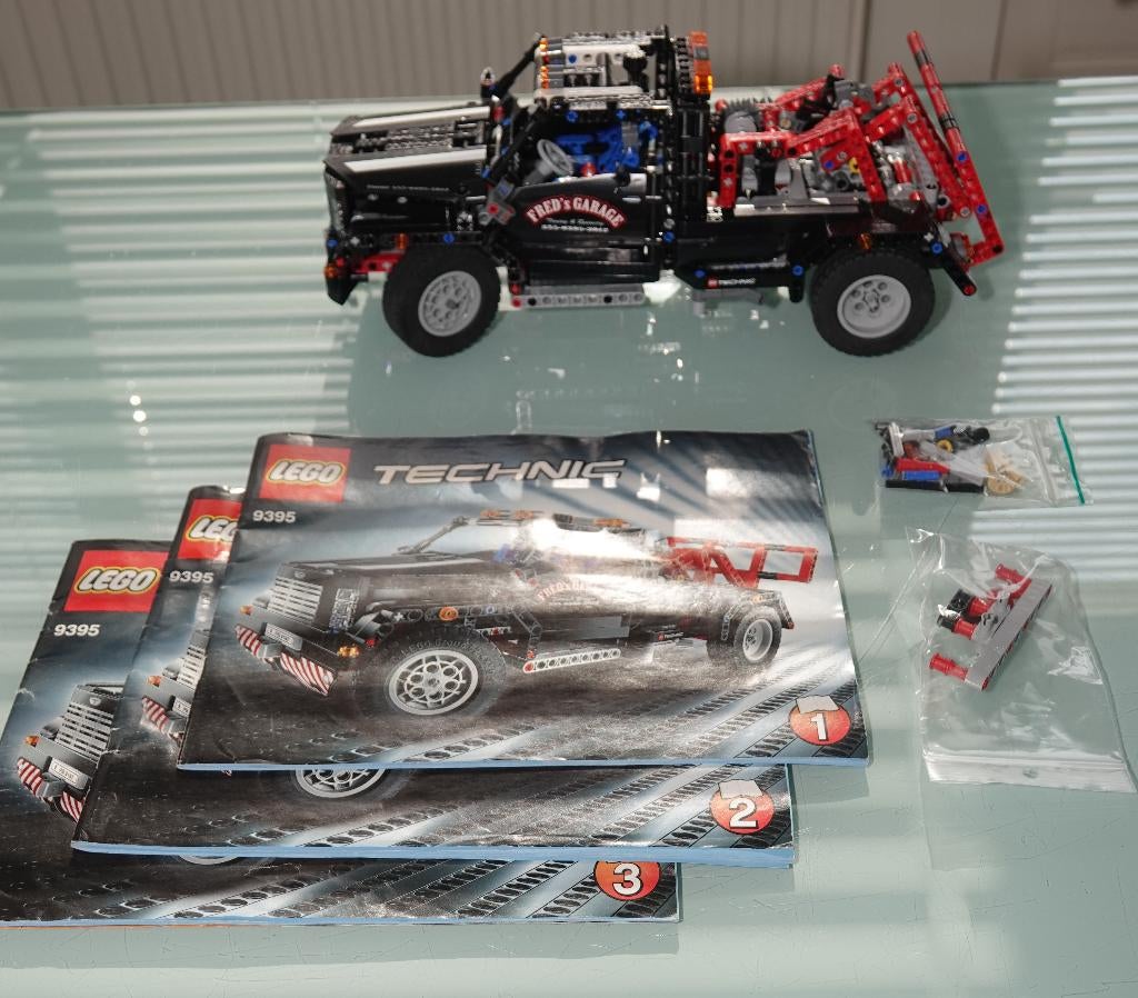 Lego Technic Pick-Up Tow Truck 9395 set met 8293 PF optie, Kinderen en Baby's, Speelgoed | Duplo en Lego, Gebruikt, Lego, Complete set