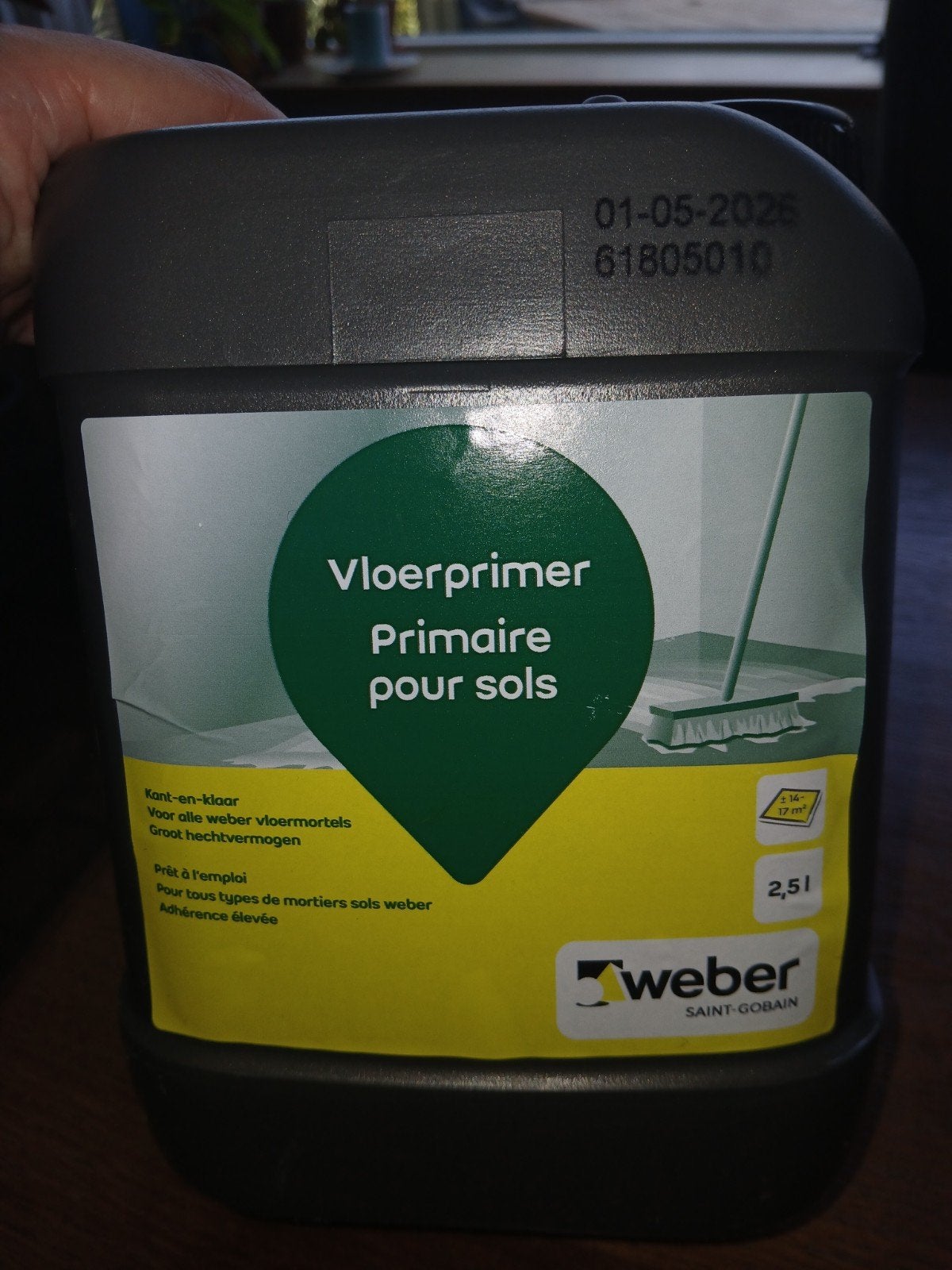 Weber Vloerprimer 2,5L - Gebruikt (2,25 ltr over), Gebruikt, Overige kleuren, Ophalen of Verzenden, Verf