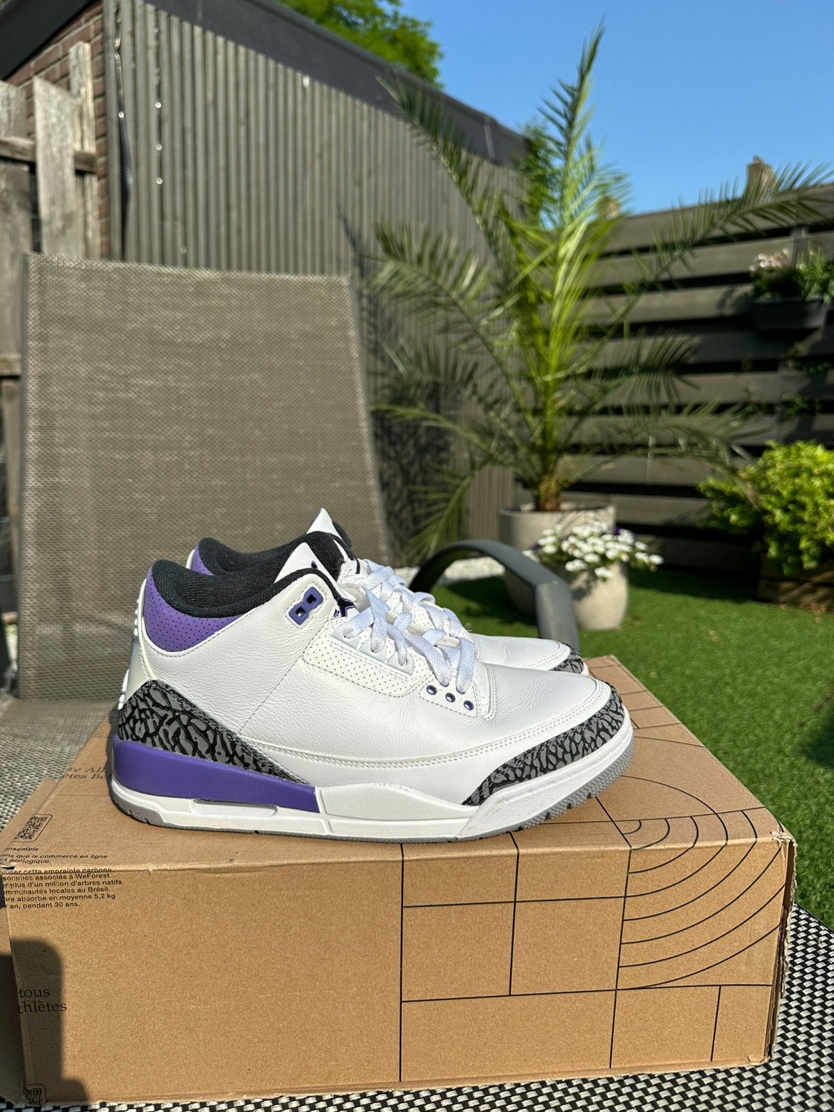Jordan 3 "Dark Iris" 41, Wit, Ophalen of Verzenden, Sneakers of Gympen, Zo goed als nieuw