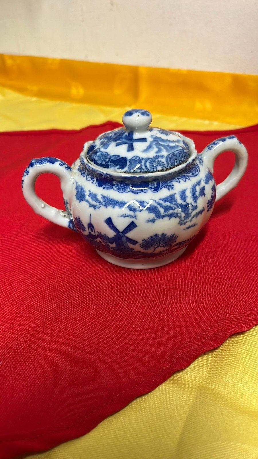 Vintage Delfts blauwe stijl suikerpot, Ophalen of Verzenden