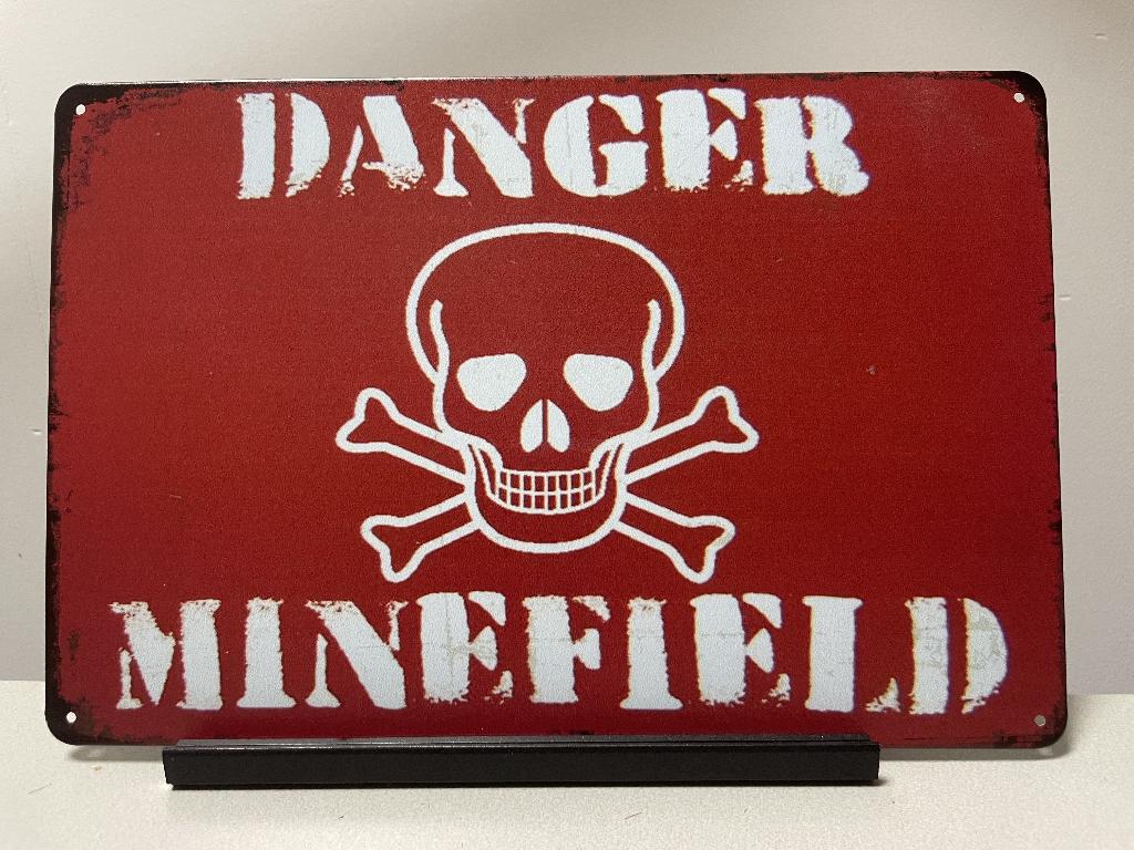 Danger Minefield metalen bord (Old Look), Verzamelen, Militaria | Algemeen, Www.pand50.nl, Ophalen of Verzenden, Duitsland, Printer 29B Coevorden