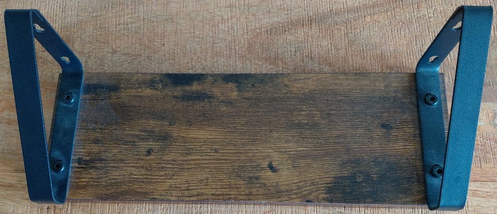 Wandplankje Hout/metaal. afm. 35x12 cm. dikte 1,5 cm., Ophalen of Verzenden, Zo goed als nieuw