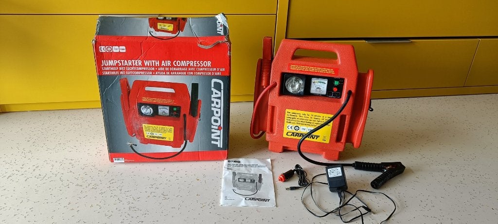 Carpoint Jumpstarter + Air Compressor – 12V 400A, Auto diversen, Jumpstarters, Ophalen, Gebruikt