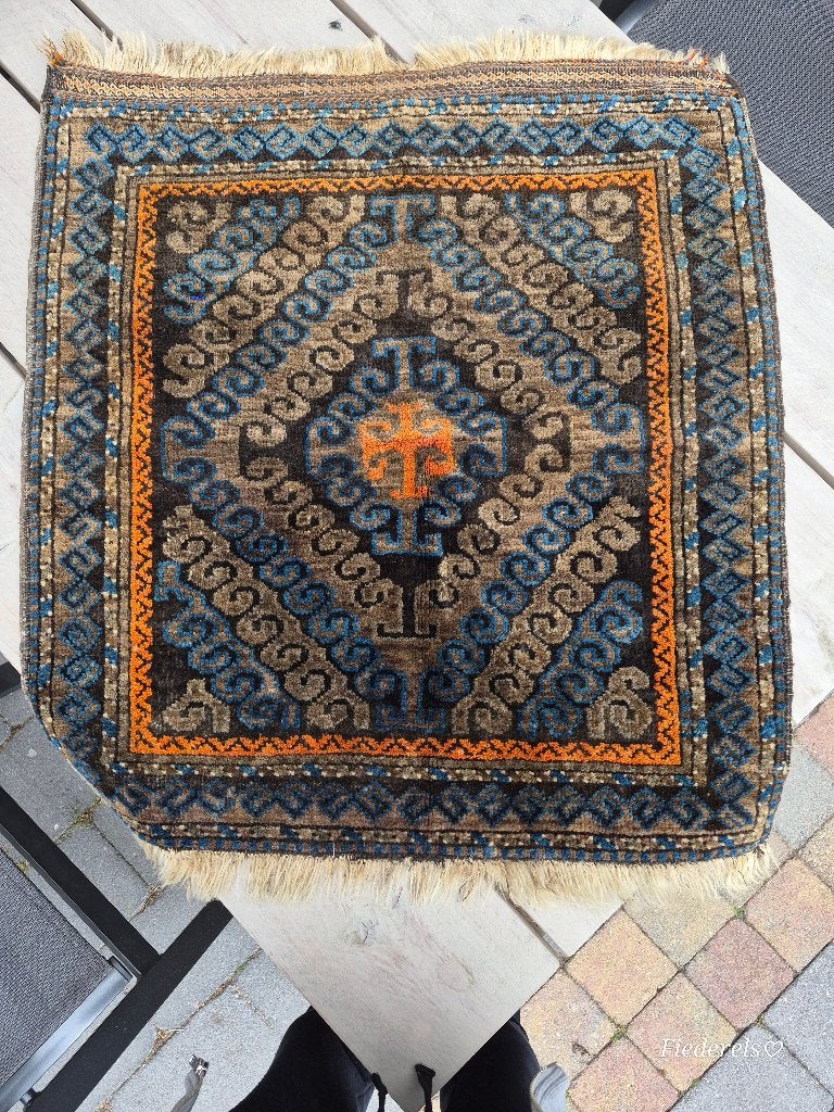 geknoopt kleedje, 50 tot 100 cm, Grijs, Vierkant, Zo goed als nieuw