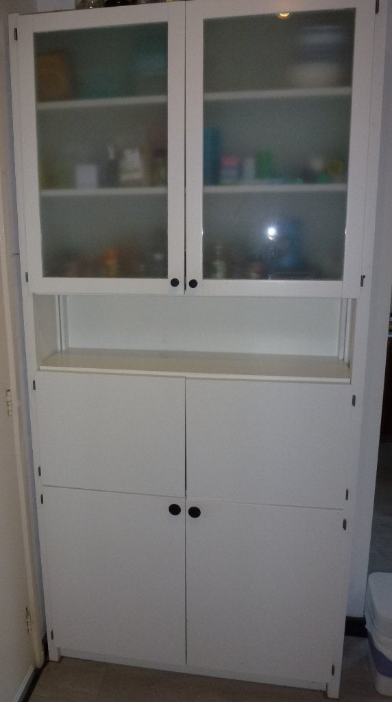 Lundia buffetkast keukenkast wit 219 hoog 104 breed 30 diep, 100 tot 150 cm, 200 cm of meer, Ophalen of Verzenden, Grenenhout