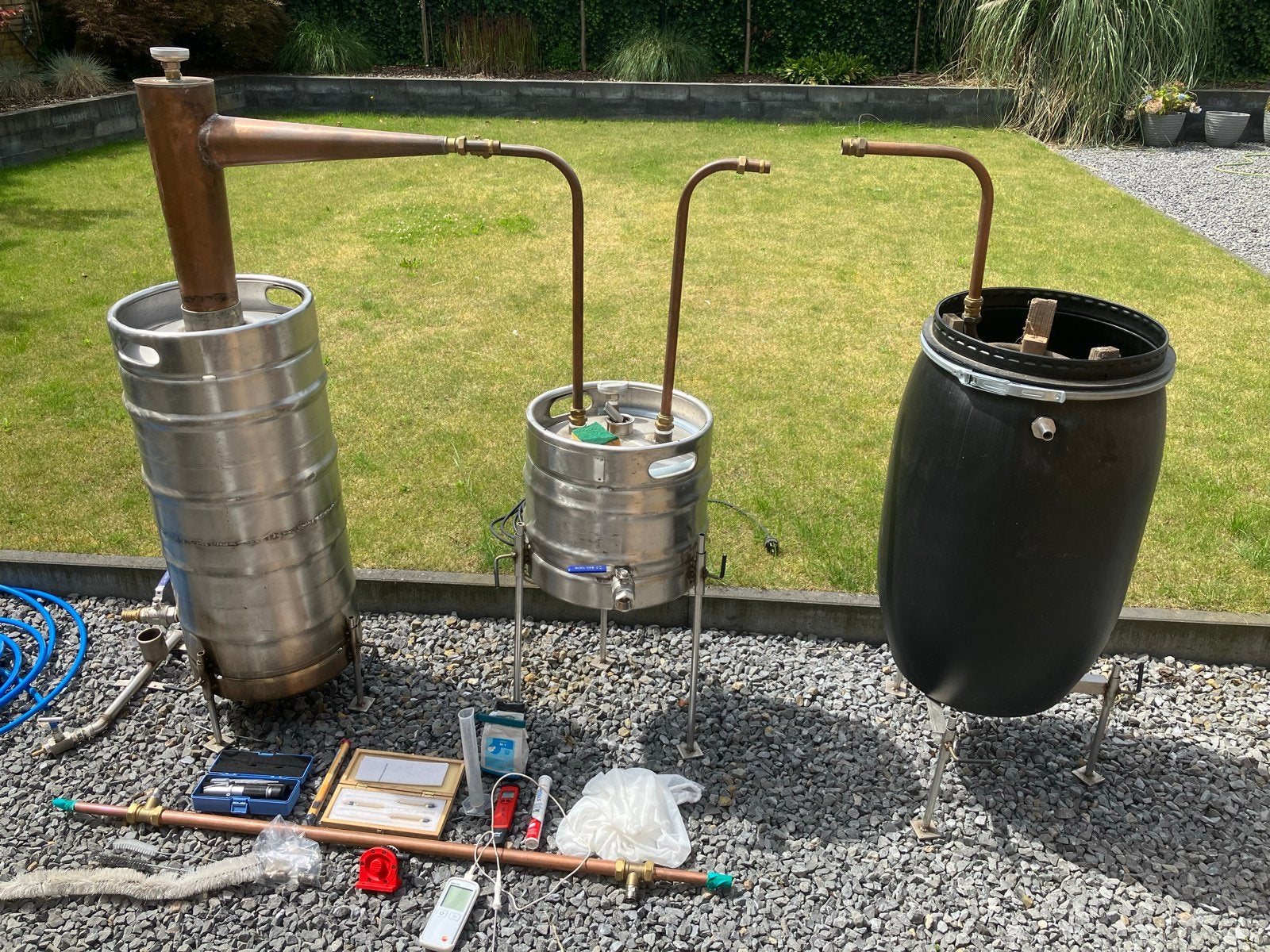 Complete distilleerinstallatie met accessoires, Ophalen, Gebruikt