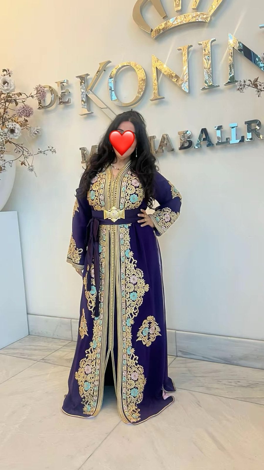TE HUUR – ZEER EXCLUSIEVE Marokkaanse Takchita / Caftan, Kleding | Dames, Maat 38/40 (M), Overige typen, Blauw, Ophalen of Verzenden