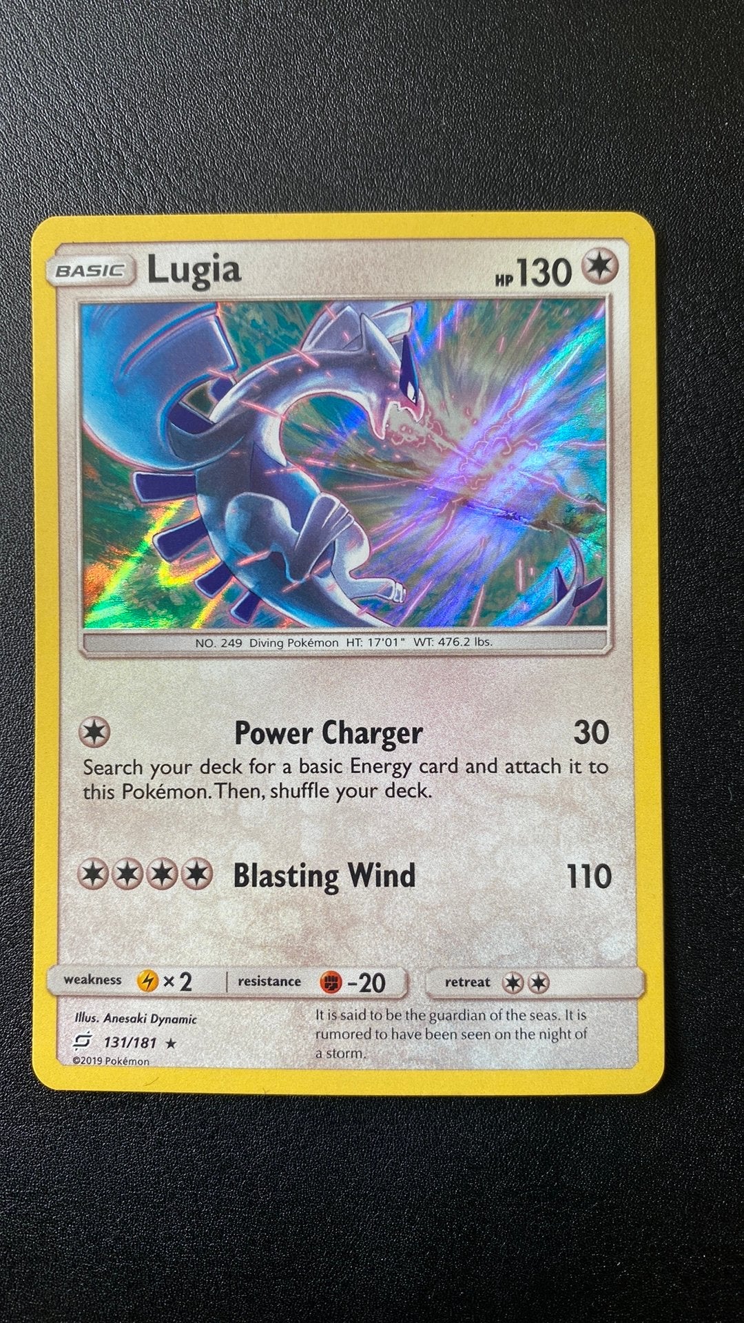 Pokemon lugia 131/181 holo team up, Ophalen of Verzenden, Zo goed als nieuw, Losse kaart