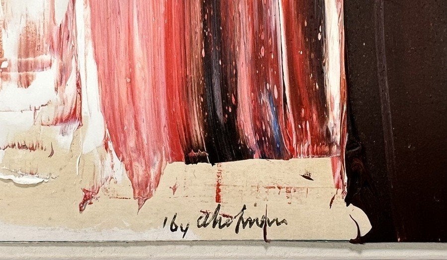 509. Schilderij - abstracte compositie, 1964, Ophalen