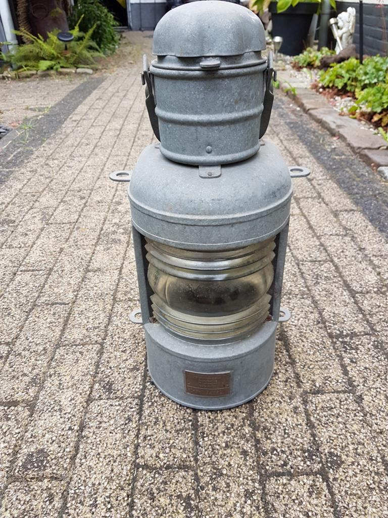 Gegalvaniseerd metalen oude scheeps lamp, Verzamelen, Ophalen, Zo goed als nieuw, Motorboot of Zeilboot, Overige typen