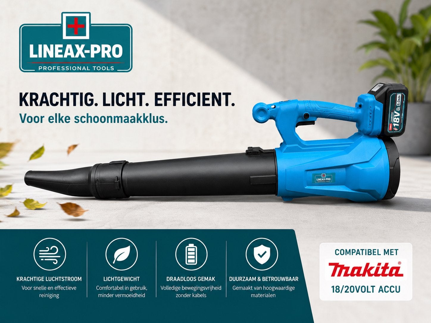Draadloze Bladblazer – Compatibel met Makita 18V(excl)Accu’s, NL, Accu, Nieuw, Lineaxpro@gmail.com