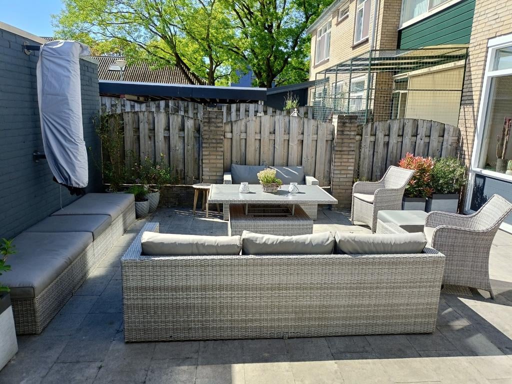 Loungeset le sud 9 delig, Tuin en Terras, Tuinsets en Loungesets, Gebruikt, Wicker, Bank, Hocker, Ophalen