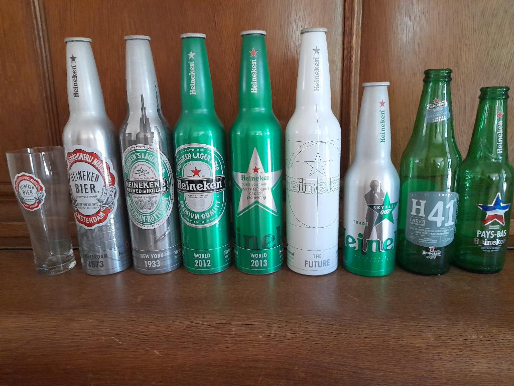 Unieke Heineken flesjes/glas, Ophalen, Zo goed als nieuw, Verpakking