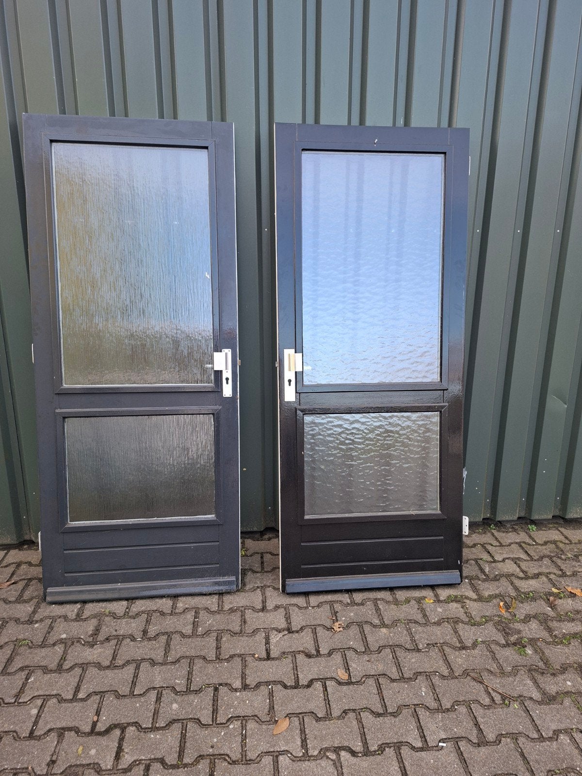 te koop 2 hardhouten voordeuren., Doe-het-zelf en Verbouw, Ophalen, Gebruikt, 80 tot 100 cm, Buitendeur