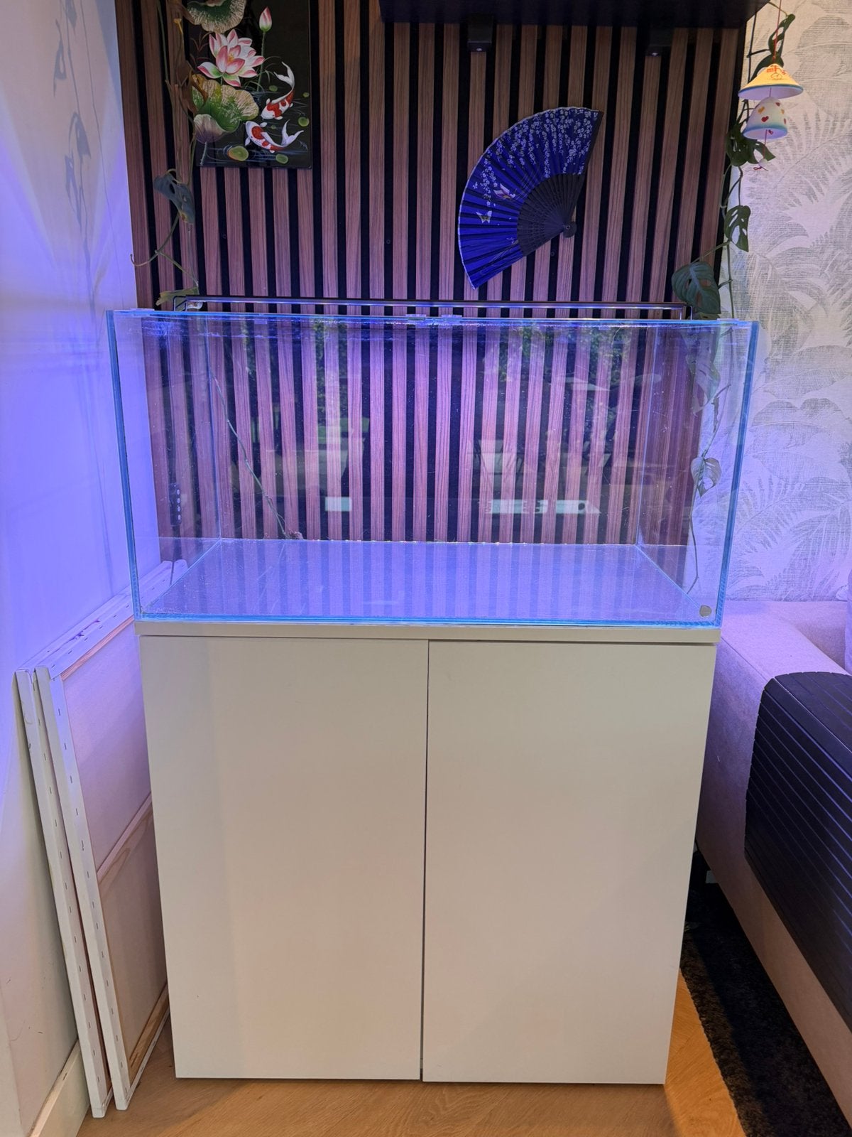 Aquascape aquarium 80cm / 130liter extern filter uitgebreid, Ophalen, Zo goed als nieuw, Leeg aquarium