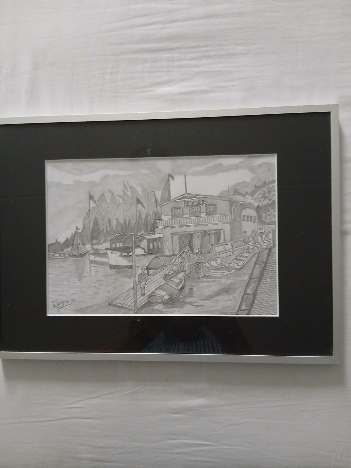 Tekening van Wim.Jansen van de koning kl. Roei en zeil ver., Ophalen