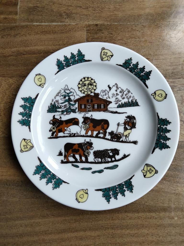 Vintage Langenthal bord met Alpenlandschap, Ophalen of Verzenden