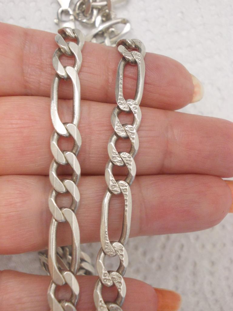 zilveren vintage figaro schakel ketting nr.353, Verzenden, Zo goed als nieuw, Zilver, Zilver