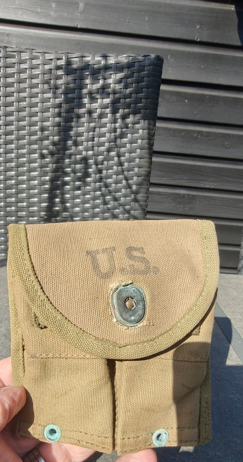 U.S MILITARY CARBINE .30 CALIBER MAGAZINE POUCH 1944 gestemp, Ophalen of Verzenden, Amerika