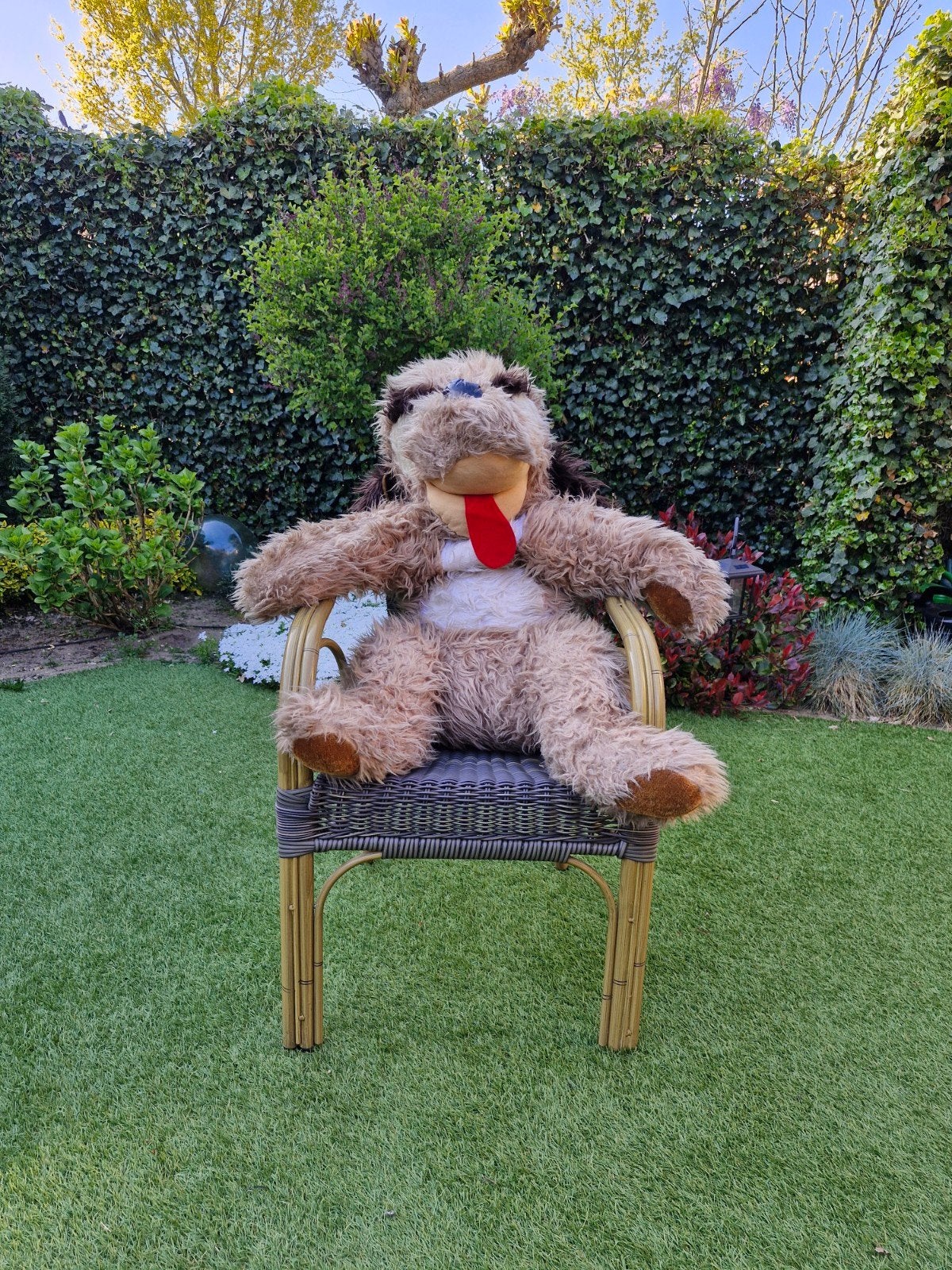 Grote pluchen hond (90 cm), Ophalen, Hond, Zo goed als nieuw, Bruin