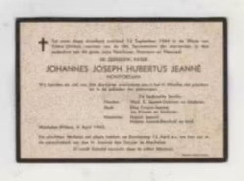 Rouwkaart Pater Montfortaan Mechelen Wittem Heerlen Beek '45, Verzamelen, Bidprentjes en Rouwkaarten, Ophalen of Verzenden, Rouwkaart