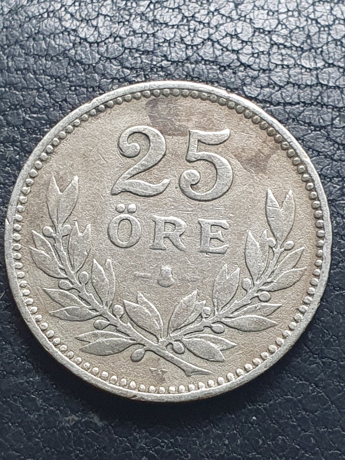 Zilveren oude 25 öre munt uit 1919 Zweden., Ophalen of Verzenden, Overige landen, Losse munt, Zilver