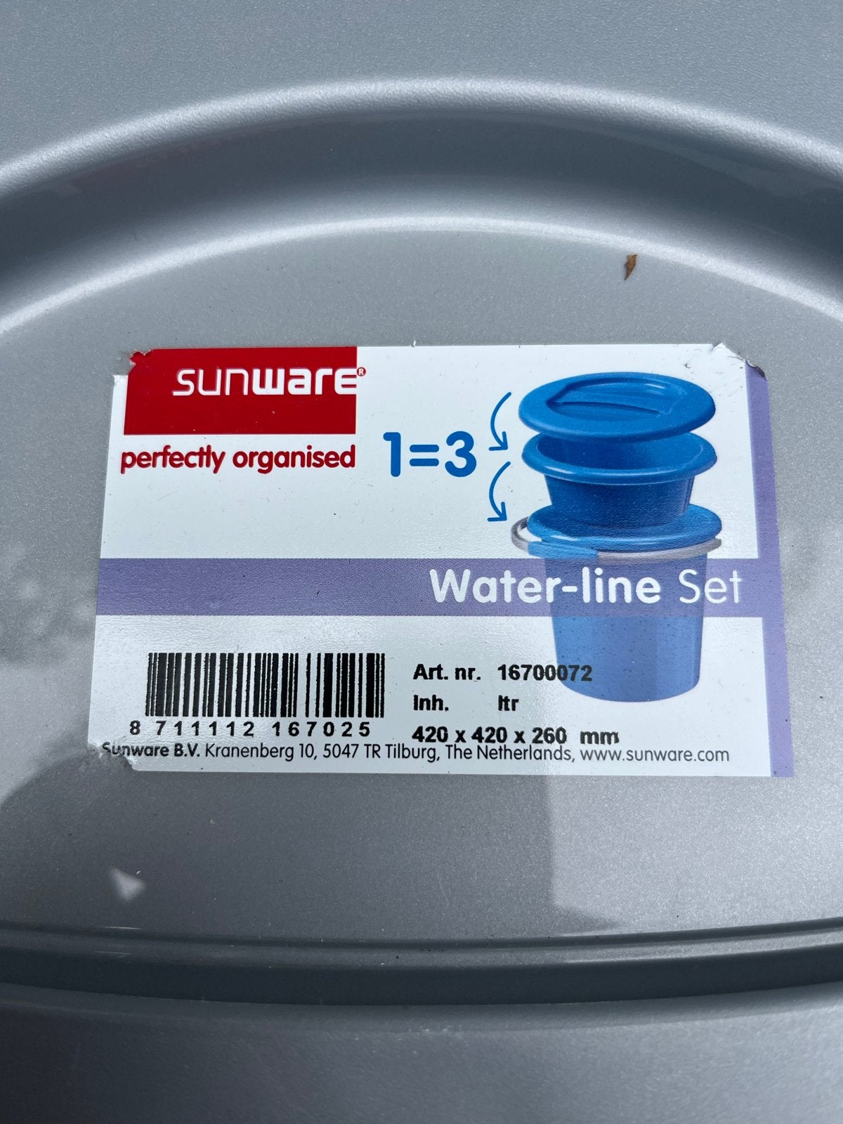 Sunware 3-in-1 Water-line Set - Handige Emmer met Deksel, Caravans en Kamperen, Kampeeraccessoires, Ophalen of Verzenden, Nieuw