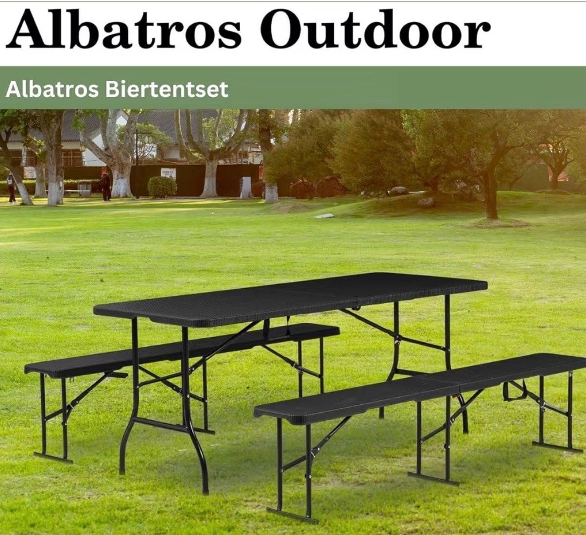 Nieuwe Albatros Biertafelset 182 cm - 10 personen, Tuin en Terras, Picknicktafels, Ophalen, Overige materialen, Nieuw, Inklapbaar