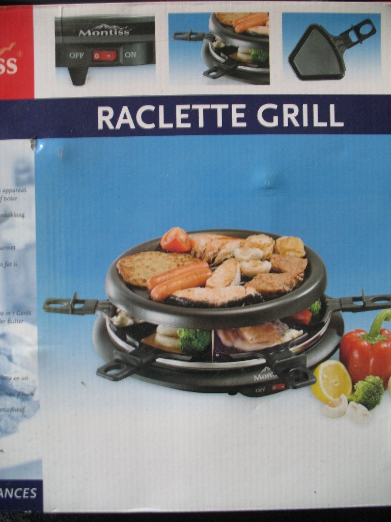Montiss Raclette Grill - Gourmet en Grill in één     nieuw, Ophalen of Verzenden, Uitneembare platen, Nieuw
