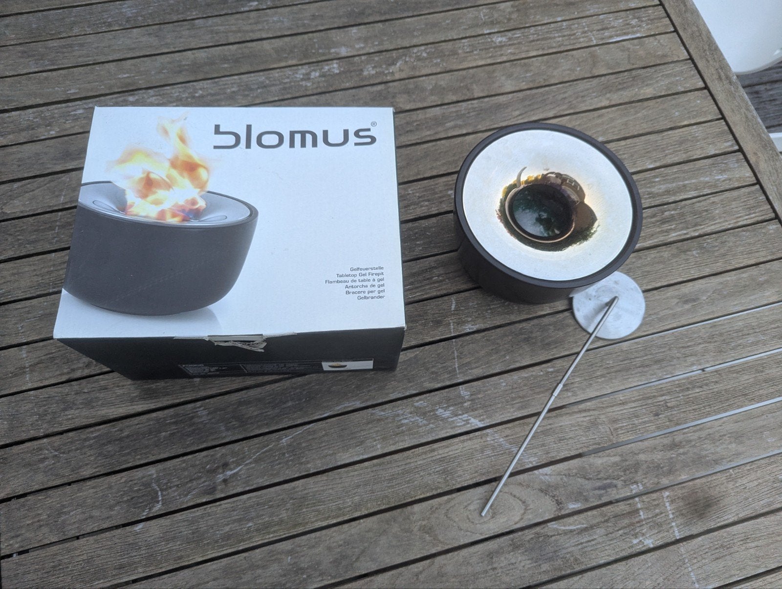 Blomus Fuoco Gel Firepit - Tafel Gelhaard, Ophalen of Verzenden, Modern, Steen/keramiek, Gebruikt