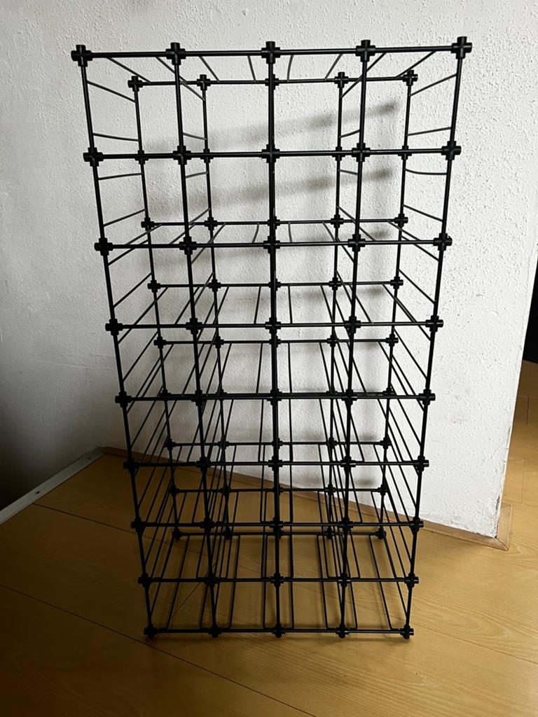 Vintage minimalistisch, modulair wijnrek, Ophalen of Verzenden, Zo goed als nieuw, Hout, Minder dan 50 cm