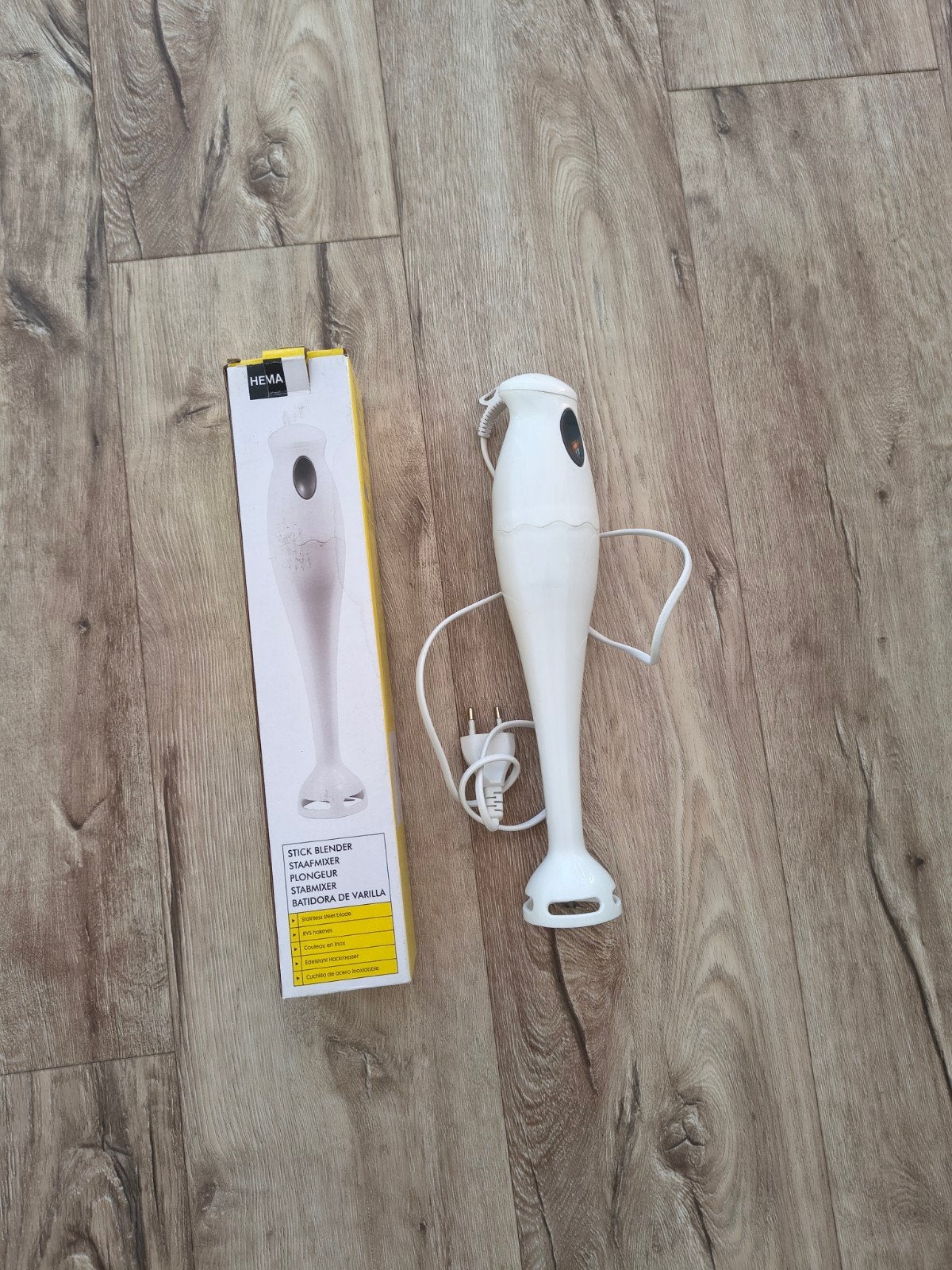 Nette witte staafmixer van Hema, blender stainless steel., Gebruikt, Onb, Ophalen of Verzenden, Onb