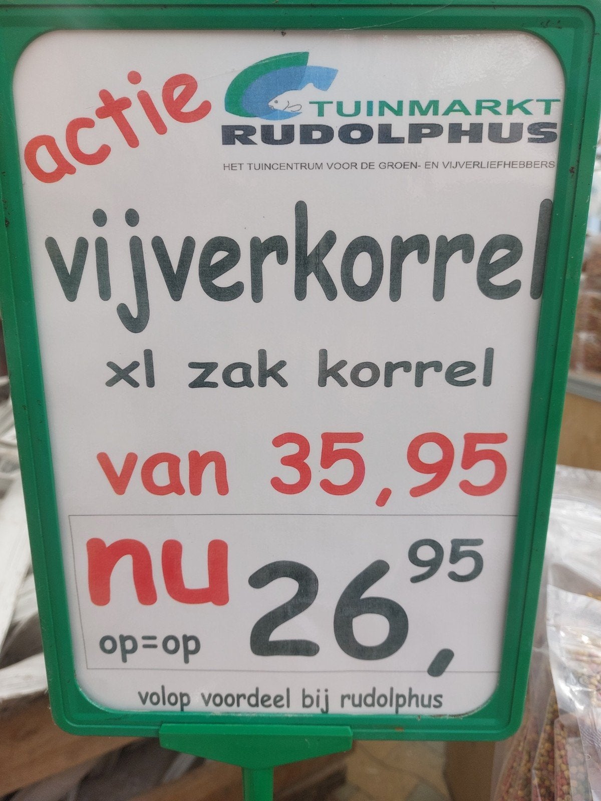 visvoer actie vijverkorrel, Ophalen