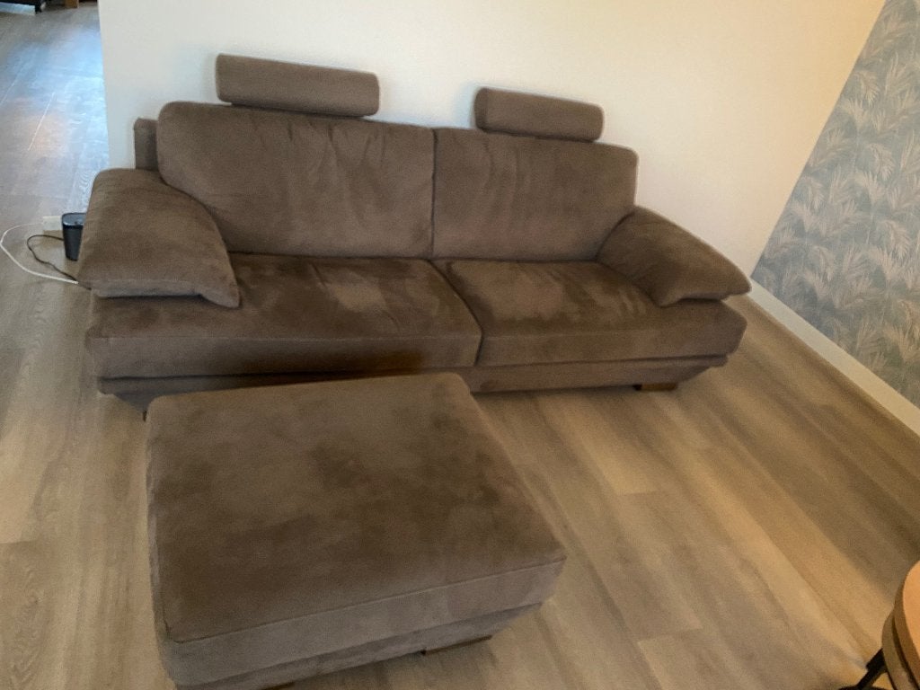 Bank + hocker, Ophalen, Overige materialen, Gebruikt, Driepersoons