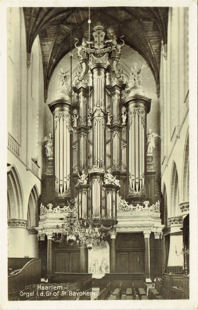 Ansichtkaart Haarlem Orgel Sint Bavo, Ophalen of Verzenden, 1920 tot 1940, Ongelopen, Noord-Holland