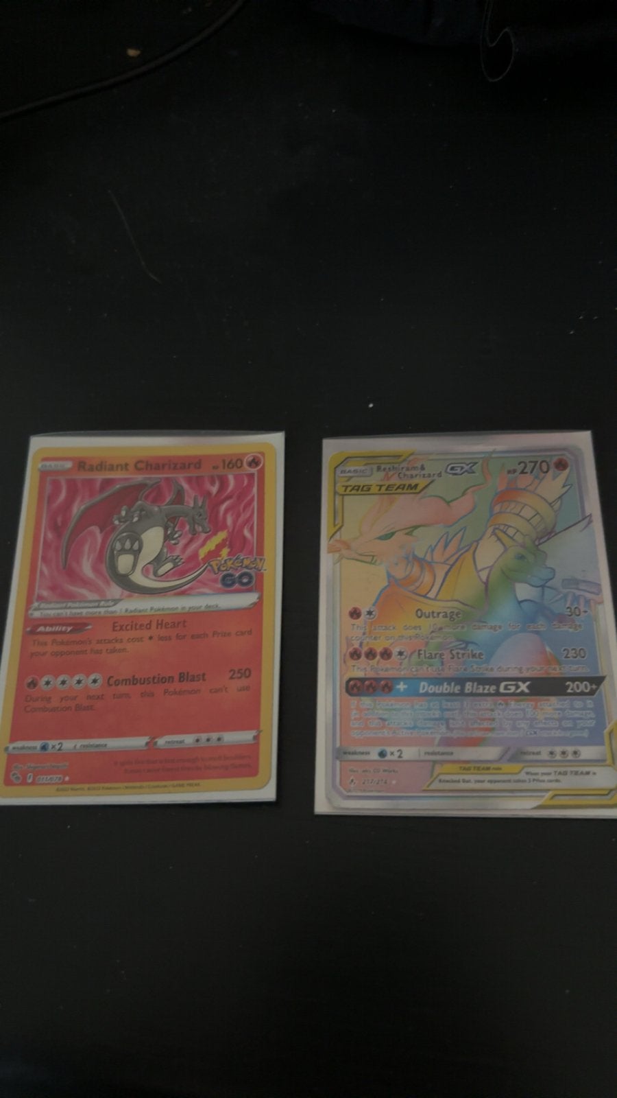 Pokémon Kaarten: Radiant Charizard & Reshiram & Charizard GX, Ophalen of Verzenden, Zo goed als nieuw, Losse kaart, Foil