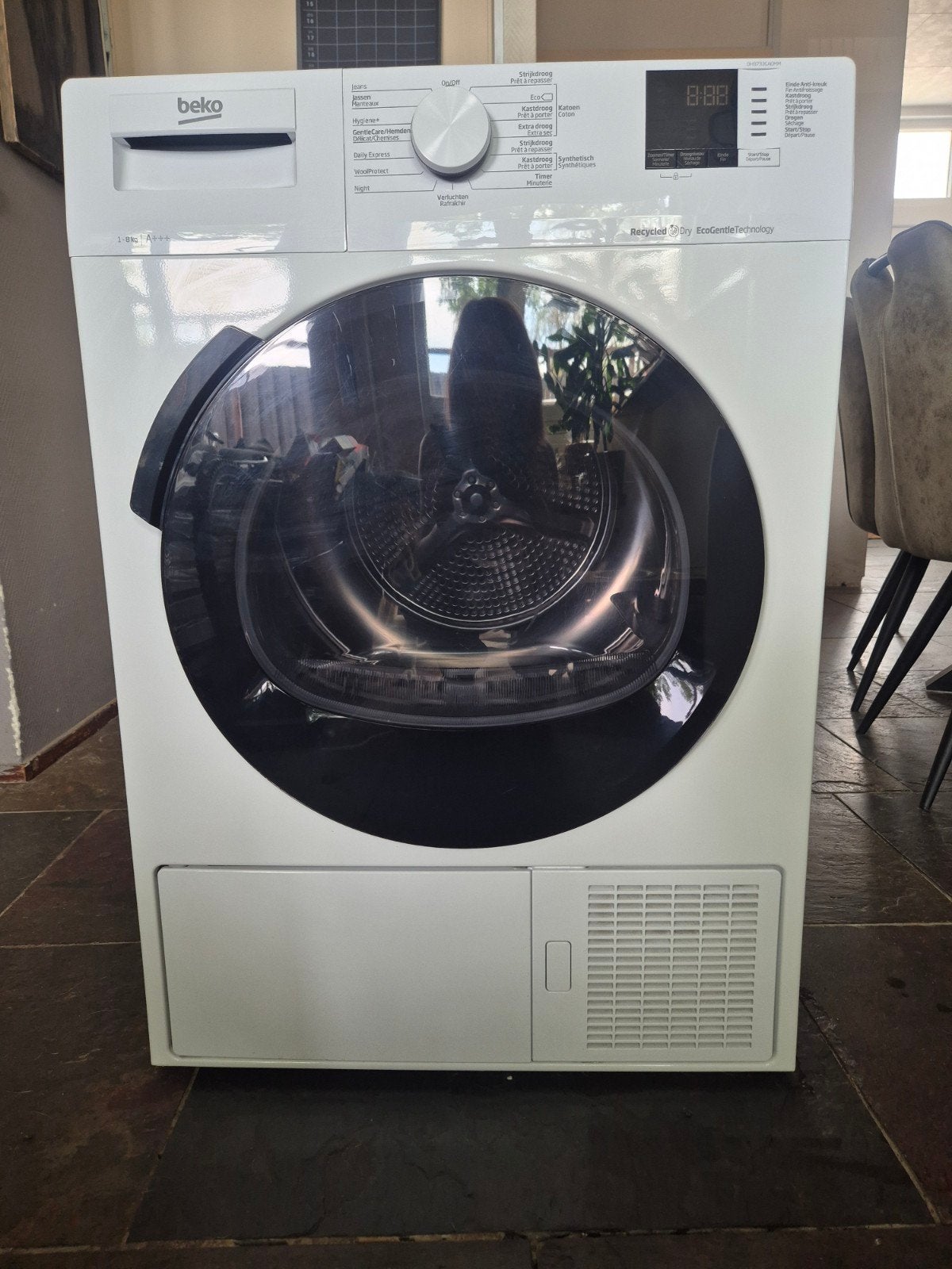 Beko DH8733GA0MM Warmtepompdroger - 8 kg, 6 tot 8 kg, Gebruikt, Anti-kreukfase, Ophalen of Verzenden