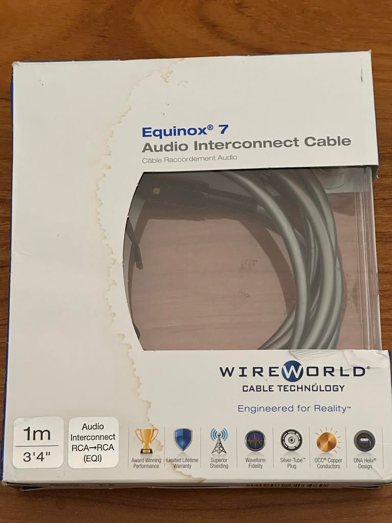 Wireworld Equinox audio interconnect 1 meter - Zeer Goede st, Audio, Tv en Foto, Ophalen of Verzenden, Zo goed als nieuw, Minder dan 2 meter