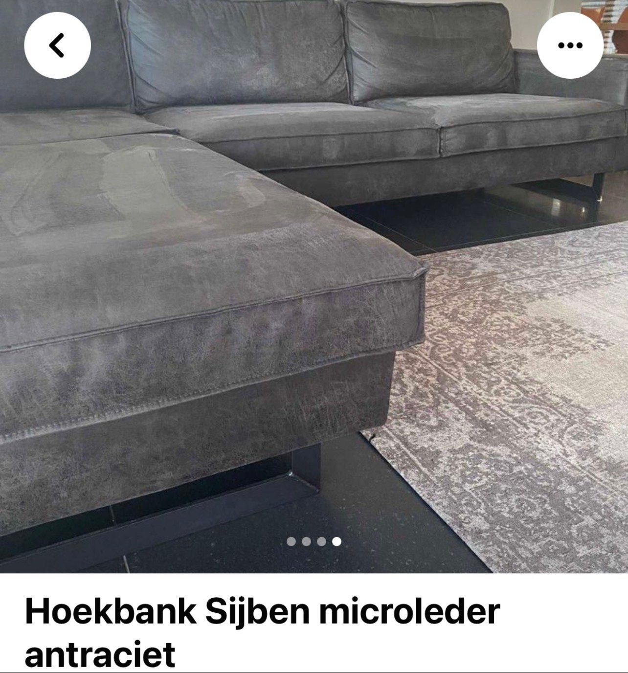 Hoekbank taupe in Pellini leder, Ophalen, Gebruikt, 100 tot 125 cm, Hoekbank