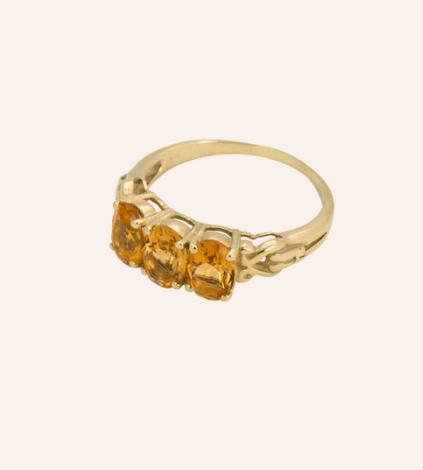 Nieuwe Anna + Nina Rose Citrien ring 14K goud (maat 16), Nieuw, Ophalen of Verzenden, Kleiner dan 17, Met edelsteen