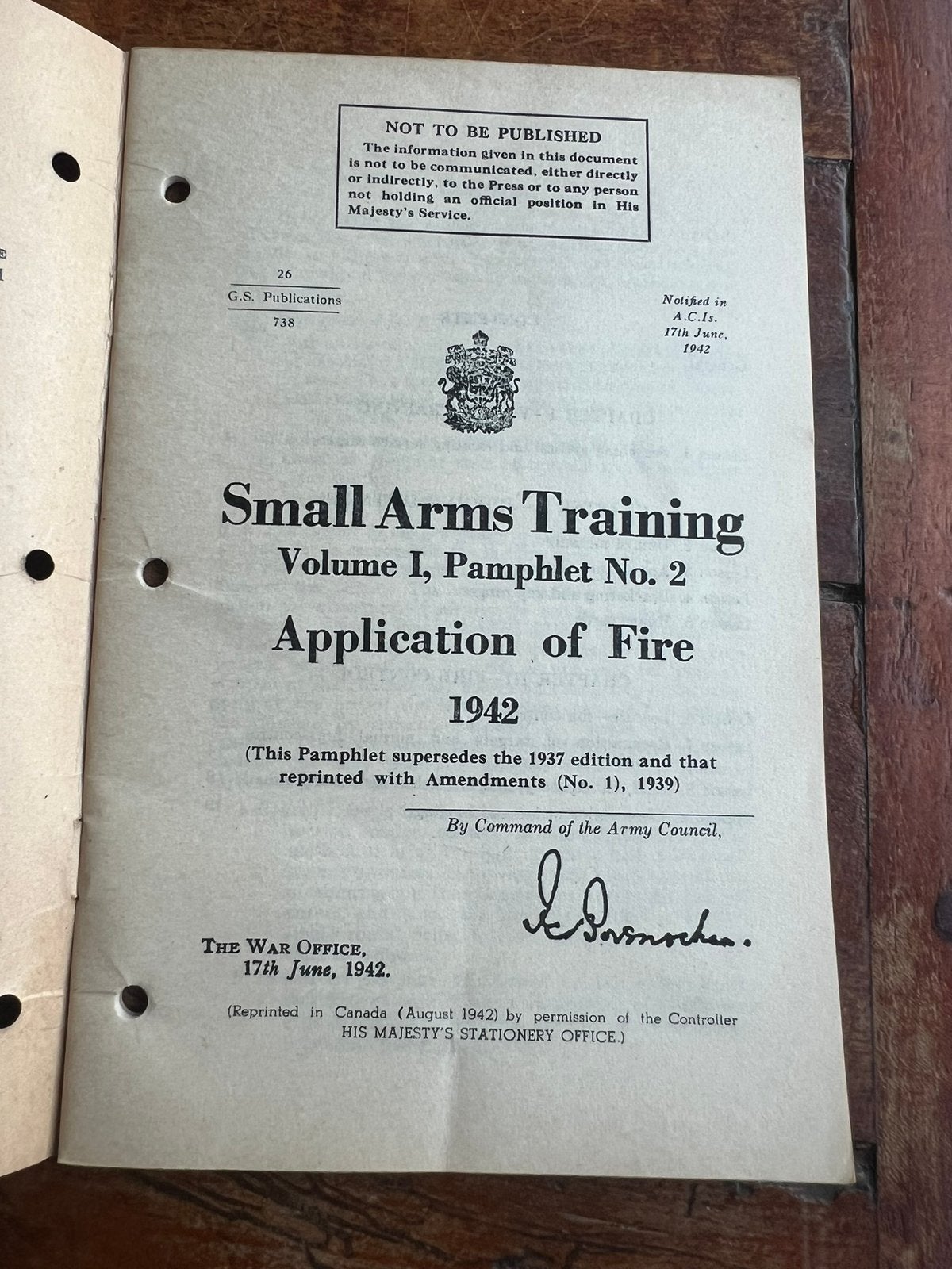 WO2 Canadees voorschrift schieten lee enfield bren 1942, Verzenden, Engeland, Boek of Tijdschrift