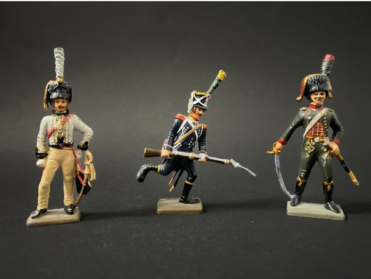 Drie Tinnen Soldaatjes Napoleontisch Tijdperk, Verzamelen, Poppetjes en Figuurtjes, Zo goed als nieuw, Ophalen of Verzenden