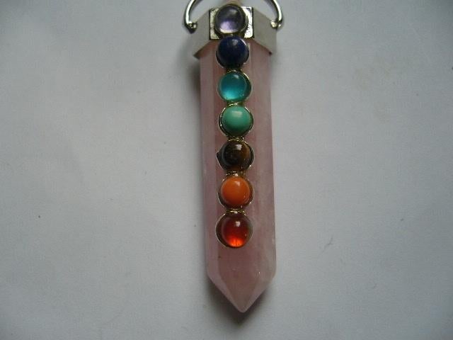 VINTAGE KETTING MET EDELSTEENHANGER ROZENKWARTS ???, Verzenden, Overige materialen, Ketting