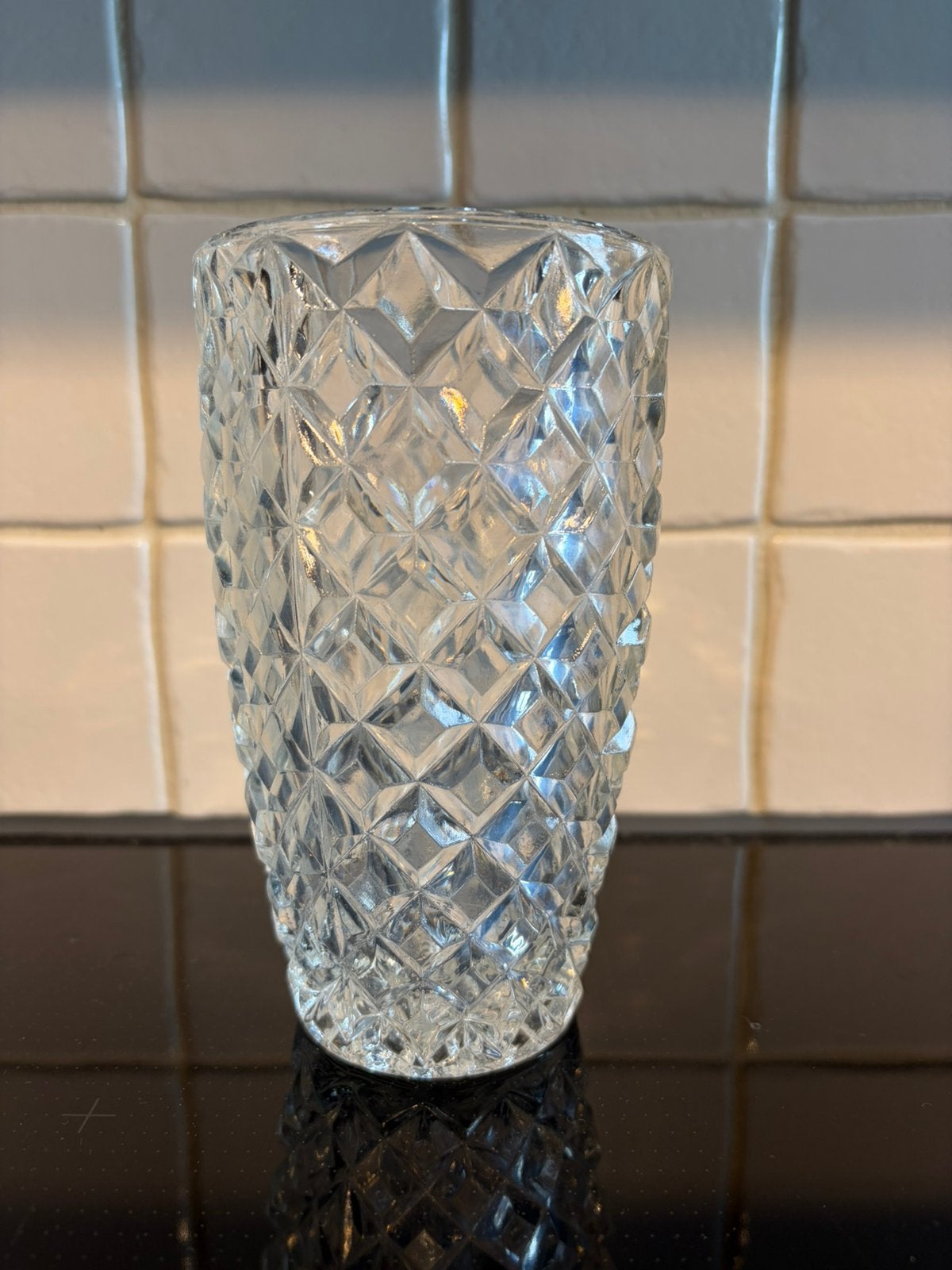 Antiek glazen vaasje, hoogte 15.5 cm. Koopje €3, Gebruikt, Transparant, Glas, 15 cm