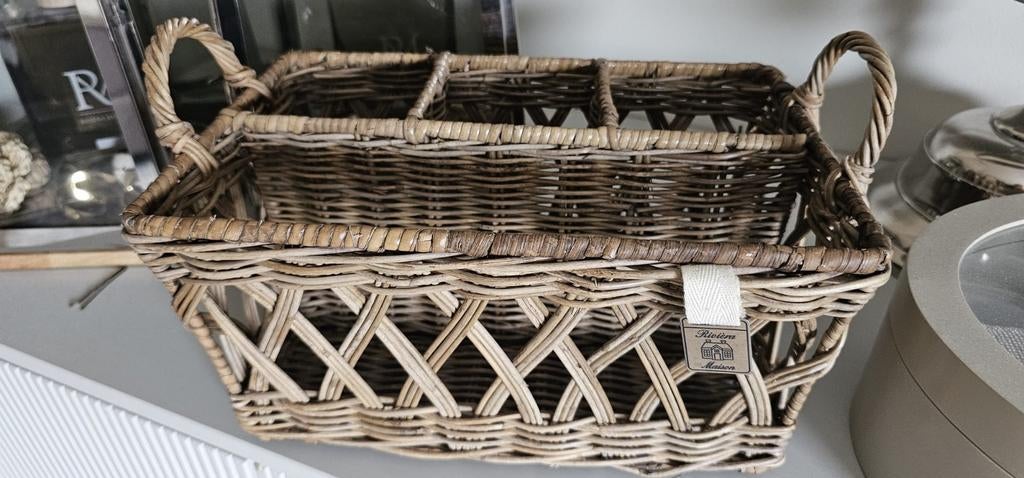 Riviera Maison Rattan Bestekbak - Landelijke Stijl, Ophalen of Verzenden, Zo goed als nieuw, Overige materialen, Los bestek