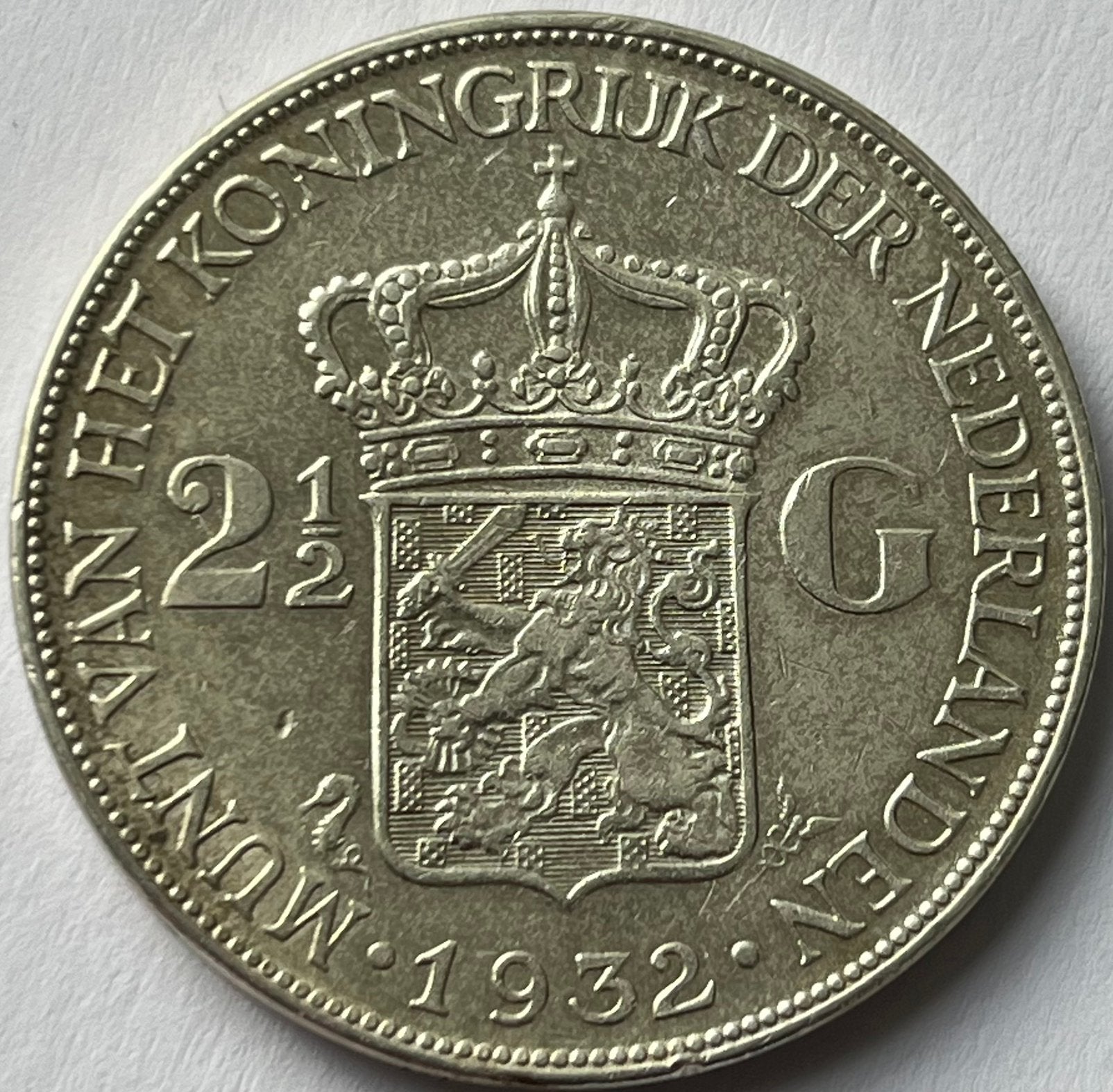 Hele mooie rijksdaalder 1932 met grof haar, Postzegels en Munten, Zilver, Ophalen of Verzenden, Koningin Wilhelmina, Losse munt
