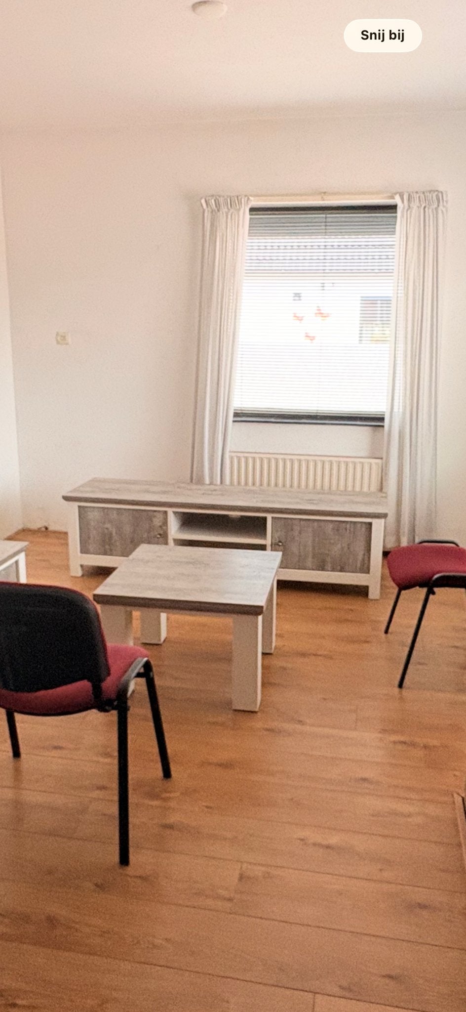 Tv meubel en bijzettafel set - Grijs/Wit, Ophalen, Gebruikt, 100 tot 150 cm, Minder dan 100 cm