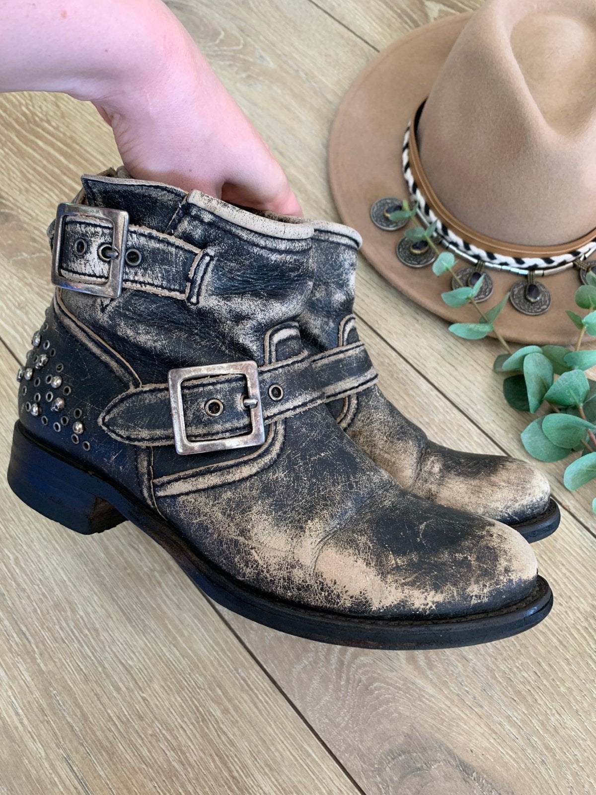 Sendra bikerboots 38 studs enkellaarsjes, -, Zwart, -, Lage of Enkellaarzen