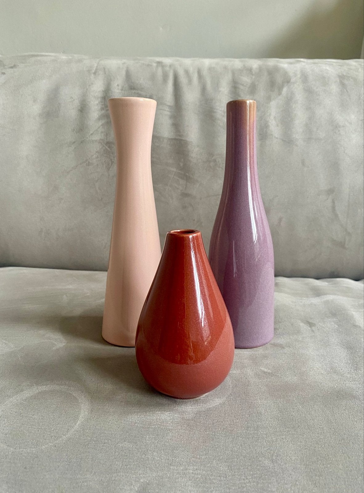 Set van 3 vazen in pastelkleuren, Ophalen of Verzenden