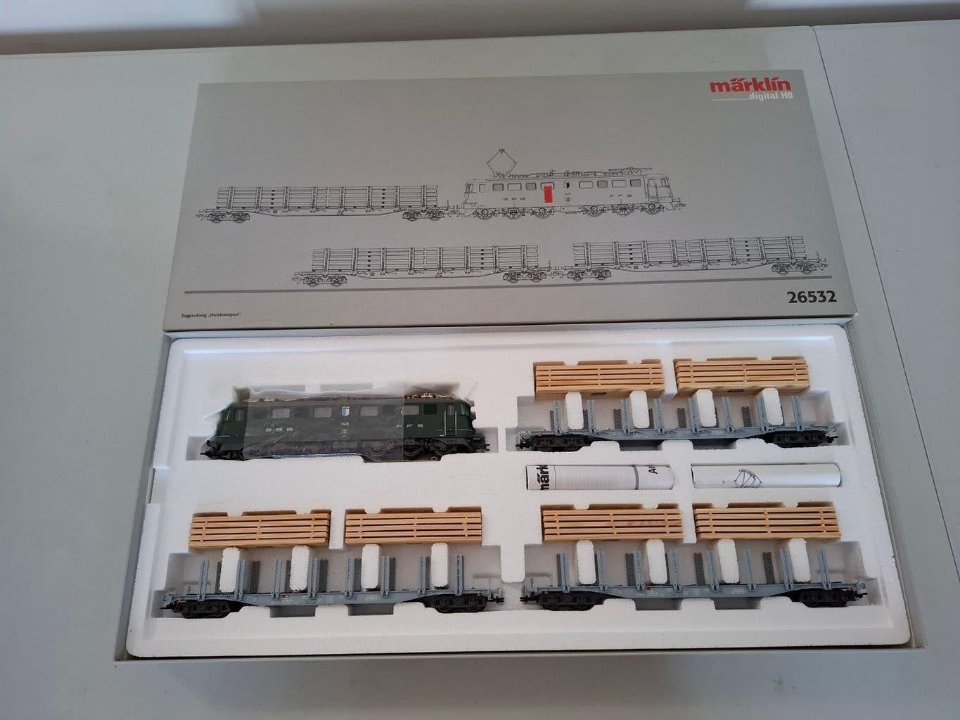 Marklin H0 26532 treinset "Houttransport" +Ae 6/6 van de SBB, Wisselstroom, Treinset, Nieuw, Ophalen of Verzenden